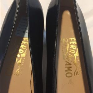 Ferragamo black pumps. Vintage